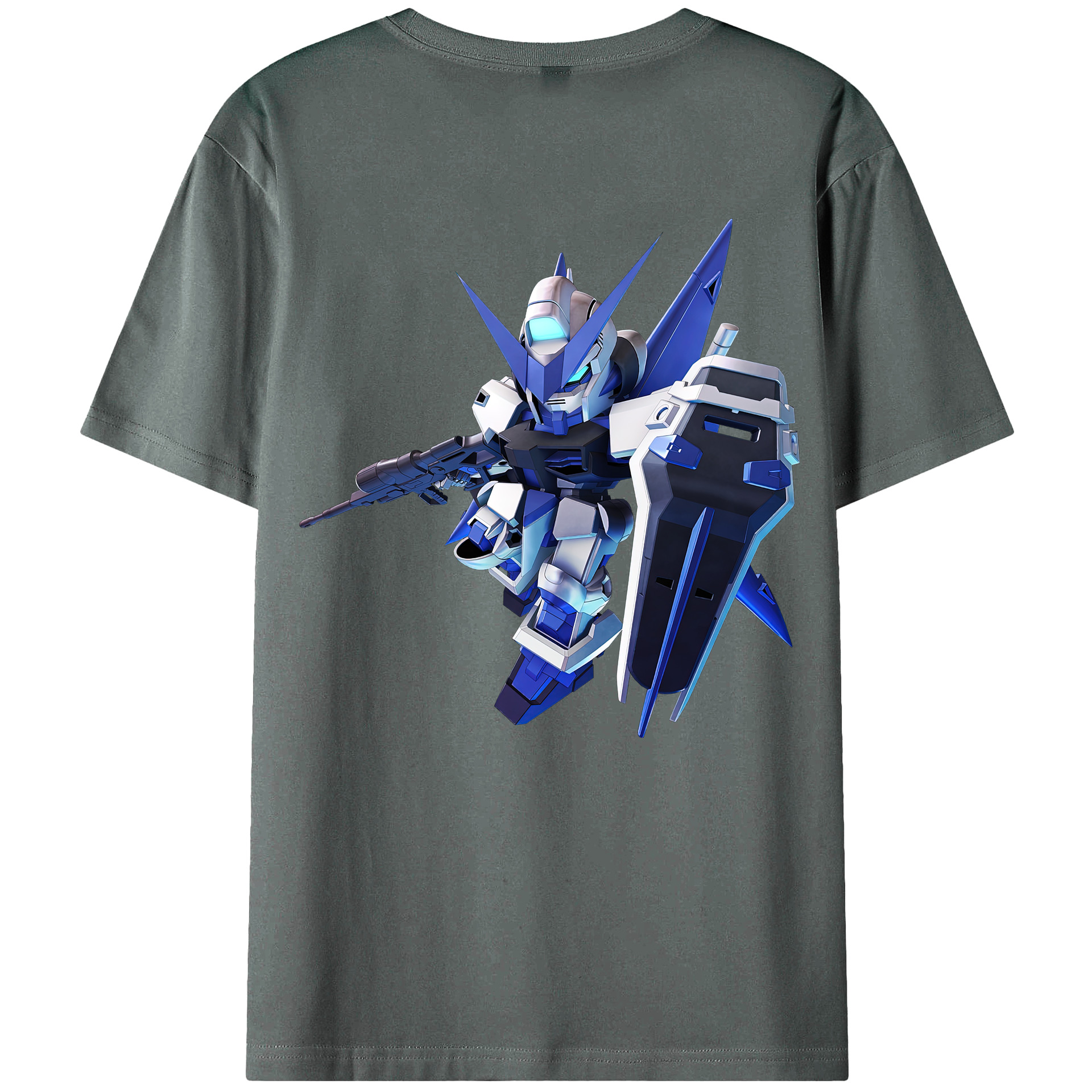 （画像用） 機動戦士ガンダム Mobile Suit Gundam 綿100％ メンズ半袖Tシャツ（バックプリント） 通気性